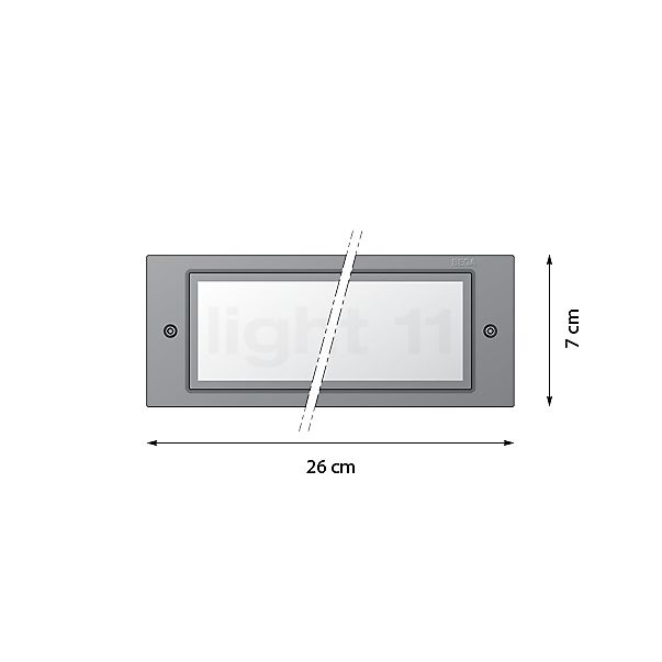 Bega 33165 - recessed wall light LED silver - 33165AK3 sketch