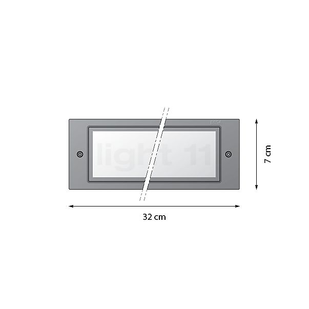 Bega 33166 - Recessed Wall Light LED silver - 33166AK3 sketch