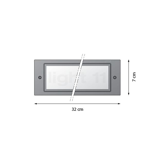 Bega 33168 - Applique encastrée LED graphite - 33168K3 - vue en coupe