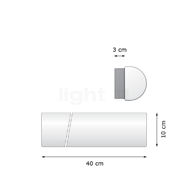 Bega 33187 - wall-/ceiling light, Lichtbaustein® graphite - 33187 , discontinued product sketch