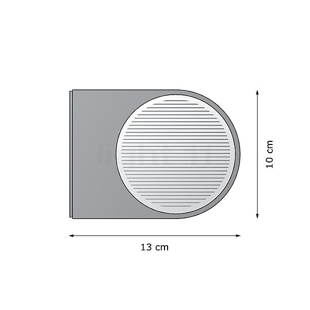 Bega 33223 - Lampada da parete LED argento - 33223AK3 - vista in sezione