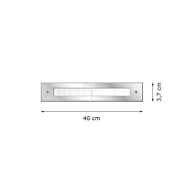 Bega 33288 - Applique da incasso a parete LED acciaio inossidabile  - 33288K3 , articolo di fine serie - vista in sezione