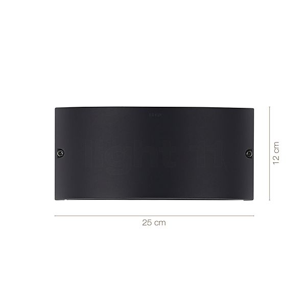 Measurements of the Bega 33335 - Wall Light graphite - 33335K3 in detail: height, width, depth and diameter of the individual parts.