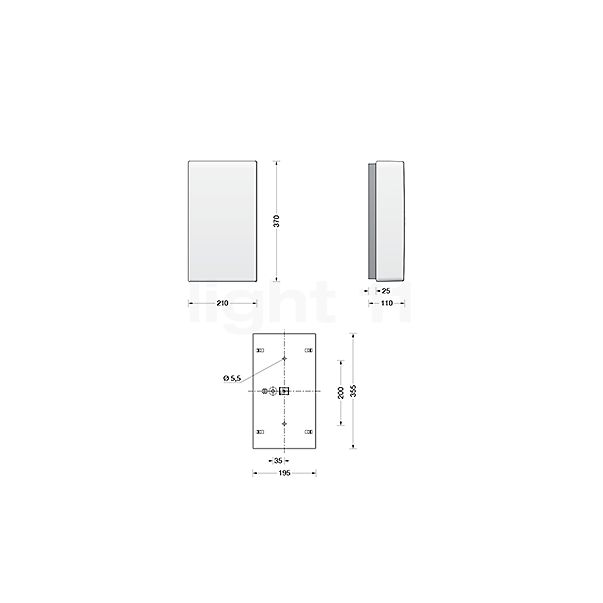 Bega 33363 - Light Brick Lichtbaustein® graphite - 3,000 K - 33363K3 sketch