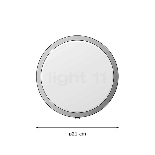 Bega 33535 - Applique/Plafonnier LED argenté - 33535AK3 - vue en coupe