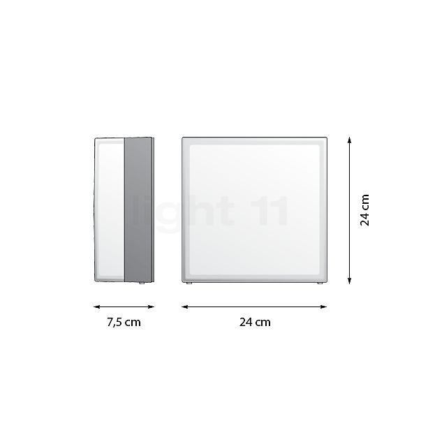 Bega 33602 - Lampada da parete LED grafite - 33602K3 - vista in sezione