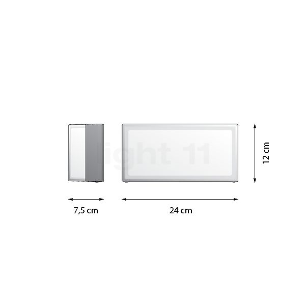 Bega 33604 - Wall light LED silver - 33604AK3 , Warehouse sale, as new, original packaging sketch