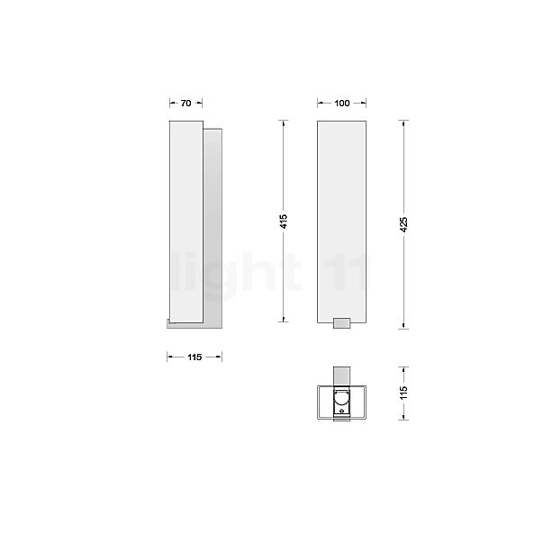 Bega 50139 - Applique LED blanc opale - 50139.2K3 - vue en coupe
