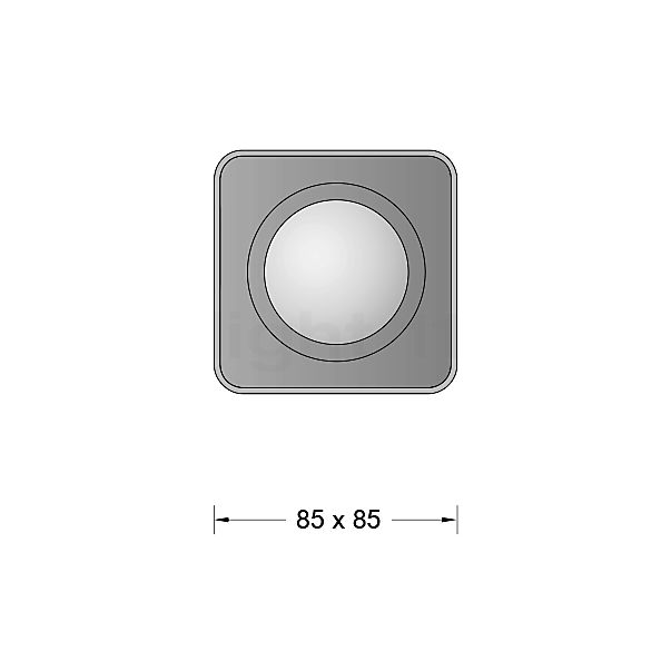 Bega 50253 - Studio Line Deckeneinbauleuchte LED schwarz/Aluminium - 50253.2K3 Skizze