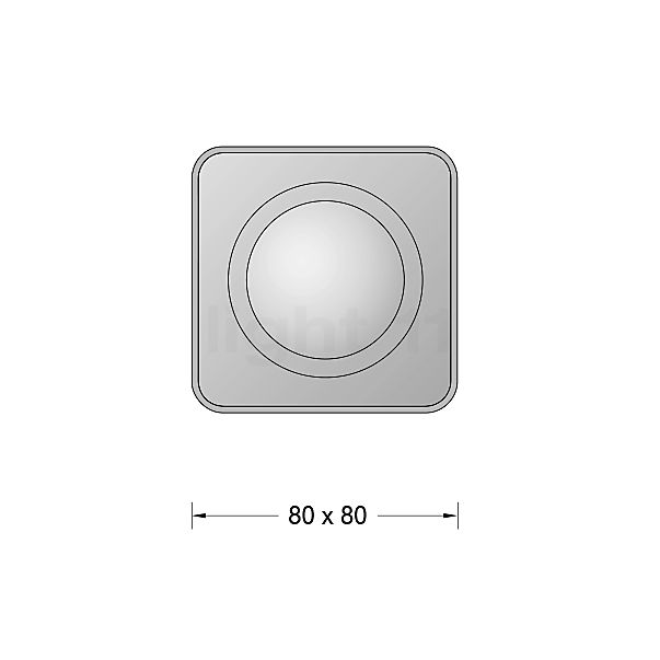 Bega 50372 - Studio Line Plafonnier encastré LED blanc/cuivre - 50372.6K3 - vue en coupe