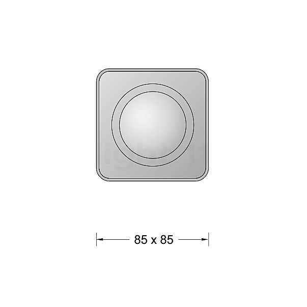 Bega 50373 - Studio Line Deckeneinbauleuchte LED weiß/Aluminium - 50373.2K3 Skizze
