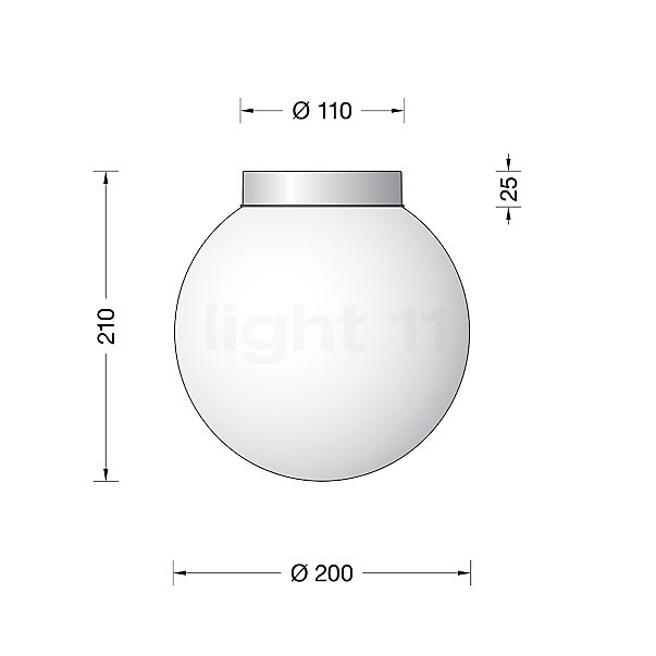 Bega 50538 Plafond-/Wandlamp LED wit - 50538K3 schets
