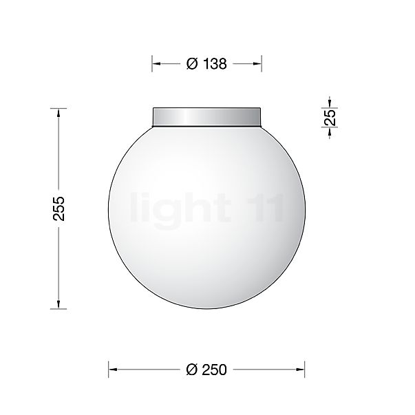 Bega 50539 Lampada da soffitto/parete LED bianco - 50539K3 - vista in sezione