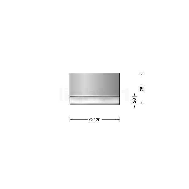 Bega 50565 - Deckenleuchte LED Edelstahl - 2.700 K - 50565.2K27 Skizze