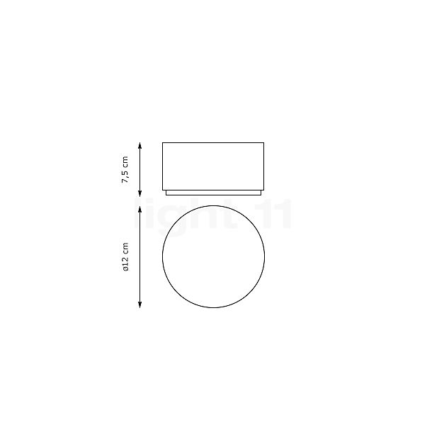 Bega 50565 - Plafondlamp LED wit - 3.000 K - 50565.1K3 schets