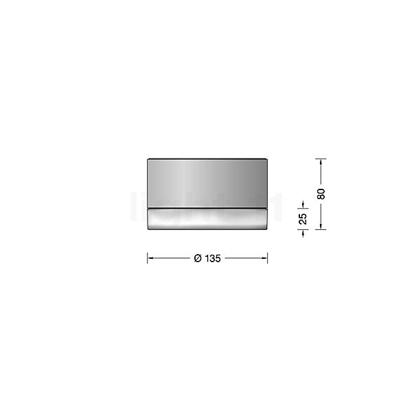 Bega 50567 - Deckenleuchte LED Edelstahl - 2.700 K - 50567.2K27 Skizze