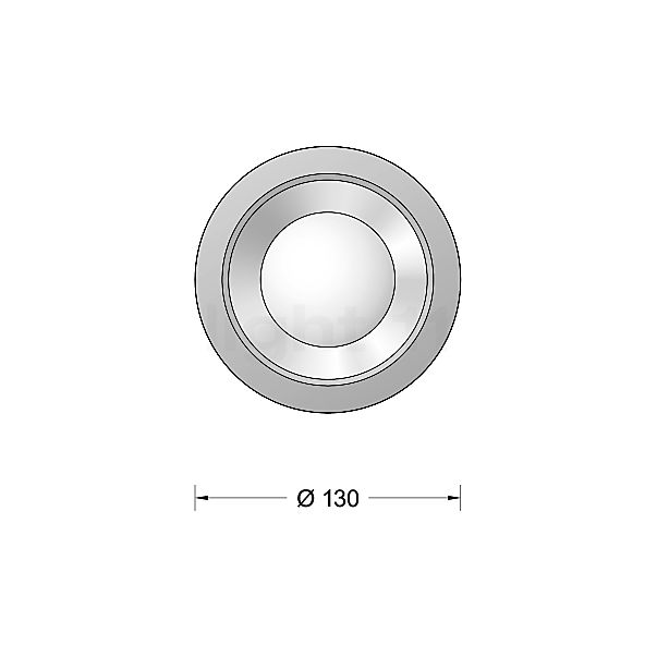 Bega 50578 - Studio Line Plafondinbouwlamp LED wit/aluminium - 50578.2K3 schets