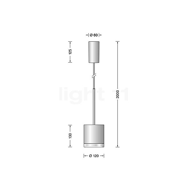 Bega 50612 - Hanglamp LED wit - 3.000 K - 50612.1K3 schets