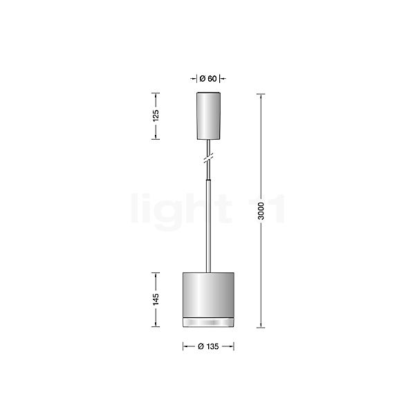 Bega 50613 - Hanglamp LED wit - 3.000 K - 50613.1K3 schets