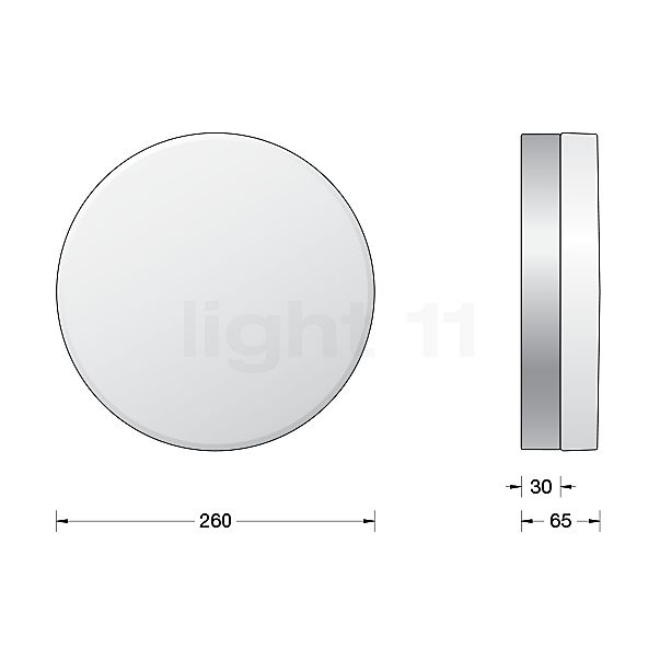 Bega 50646 Applique/Plafonnier LED acier inoxydable - 50646.2K3 - vue en coupe