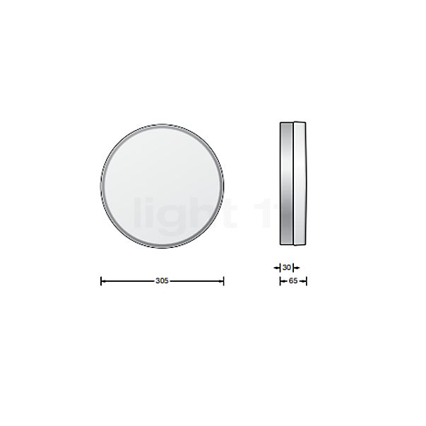 Bega 50647 Wall-/Ceiling Light LED white - 50647.1K3 , Warehouse sale, as new, original packaging sketch