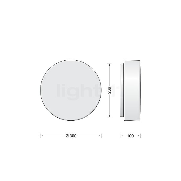 Bega 50650 Wall-/Ceiling Light LED white - 50650K3 sketch