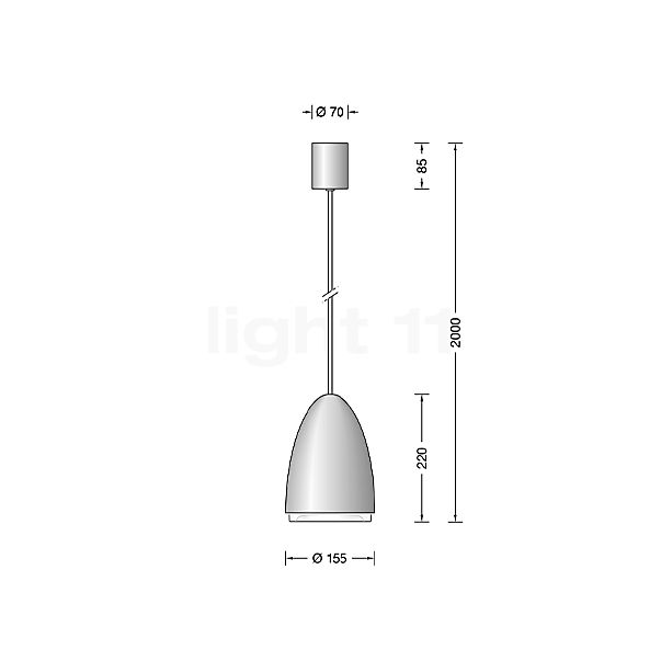 Bega 50701 - Pendelleuchte LED weiß - 3.000 K - 50701.1K3 Skizze