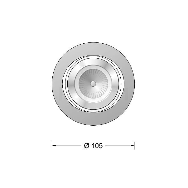 Bega 50713 - Accenta Lampada da incasso a soffitto LED acciaio inossidabile lucidato - 50713.3K2 , articolo di fine serie - vista in sezione
