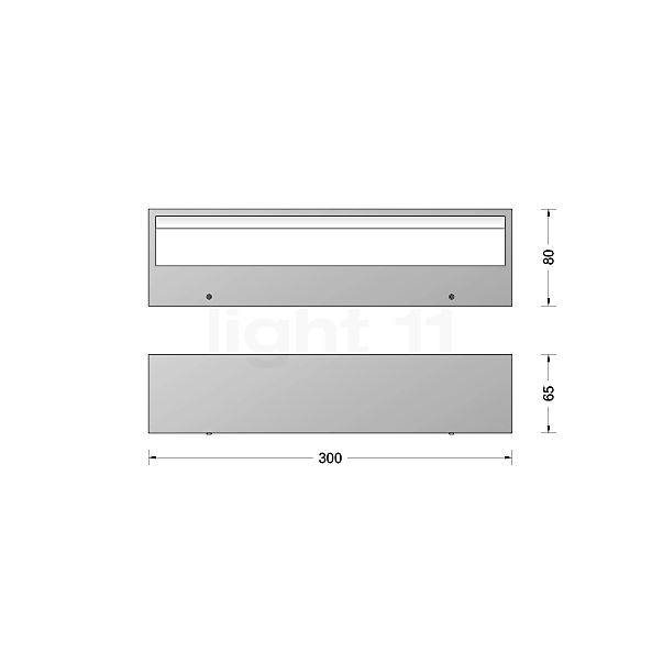 Bega 50755 - Studio Line Lampada da parete LED alluminio/nero - 50755.2K3 - vista in sezione