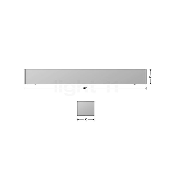 Bega 50800 - Studio Line Lampada da parete LED bianco - 50800.1K3 - vista in sezione
