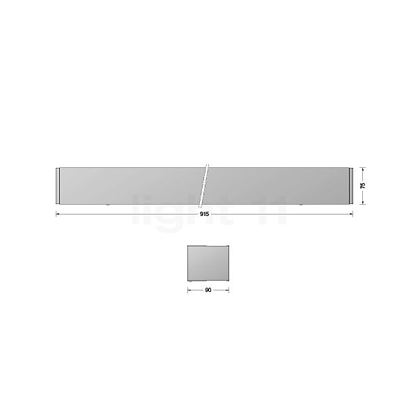 Bega 50801 - Studio Line Lampada da parete LED bianco - 50801.1K3 - vista in sezione