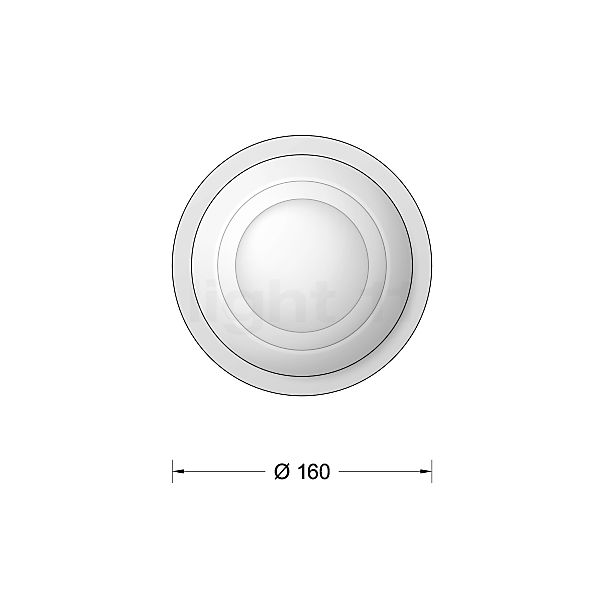 Bega 50876 - Plafonnier encastré LED blanc - 50876.1K3 - vue en coupe