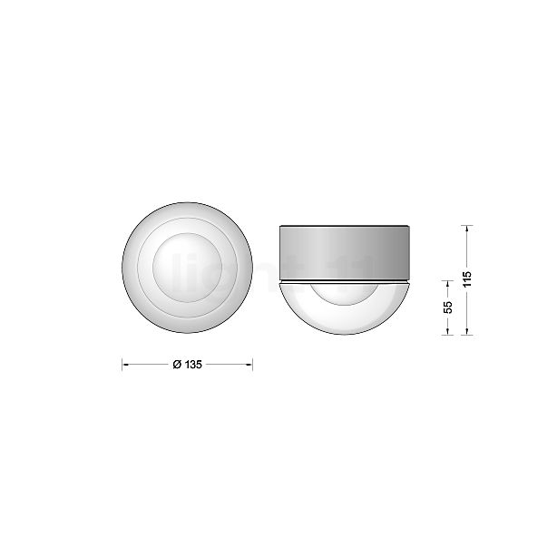 Bega 50879 - Plafondlamp LED roestvrij staal - 50879.2K3 schets