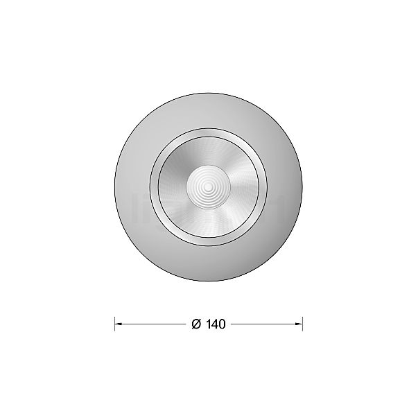 Bega 50904 - Genius Plafonnier encastré LED blanc - 50904.1K3 - vue en coupe