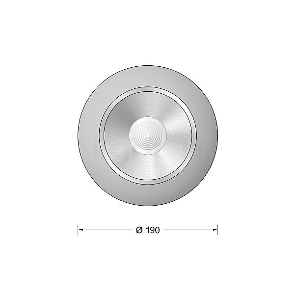 Bega 50907 - Genius Plafonnier encastré LED blanc - 50907.1K3 - vue en coupe