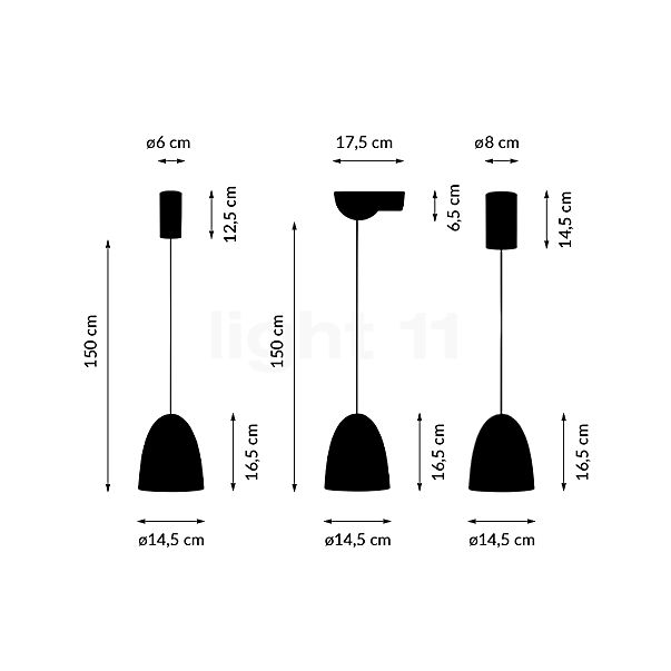 Bega 50952 - Studio Line Hanglamp LED aluminium/zwart, voor schuine plafonds - 50952.2K3+13231 schets