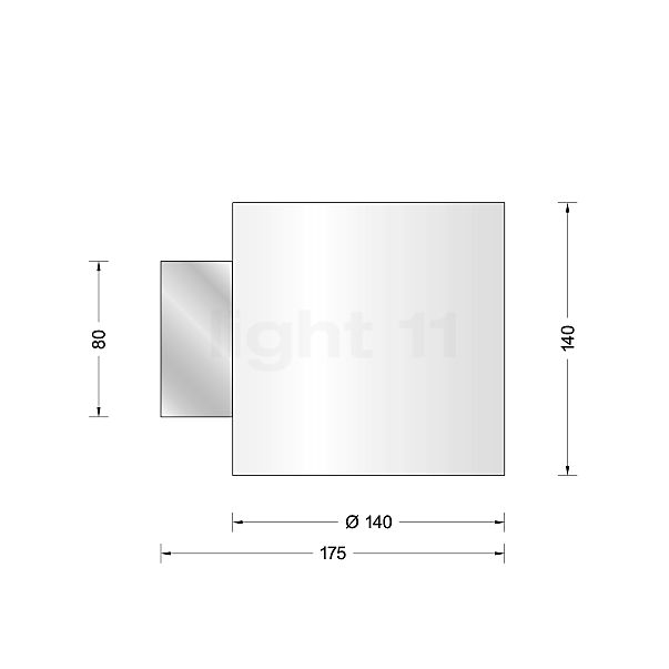 Bega 50969 - Wall Light white - 50969.2K3 , Warehouse sale, as new, original packaging sketch