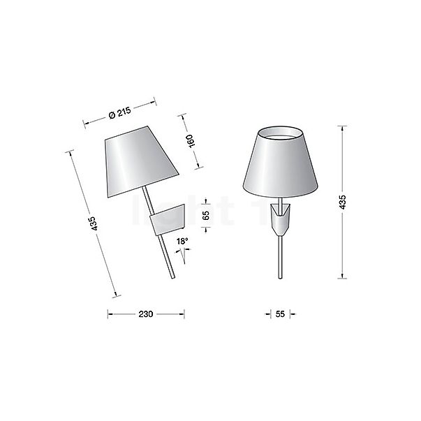 Bega 51147 - Lampada da parete LED bianco/ottone - 51147.4K3 - vista in sezione
