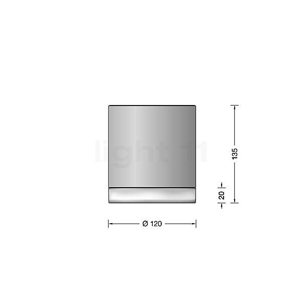 Bega 51211 - Deckenleuchte LED Edelstahl - 2.700 K - 51211.2K27 Skizze