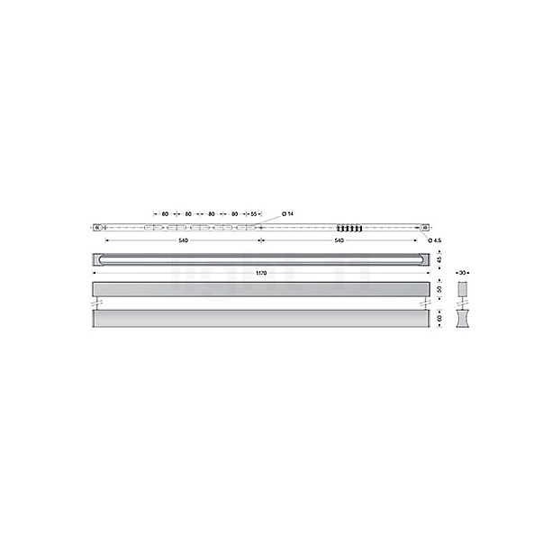 Bega 51268 - Suspension LED blanc - 51268.1K3 - vue en coupe