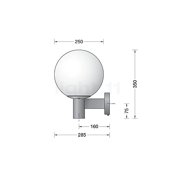 Bega 55454 - Applique graphite - 3.000 K - 55454K3 - vue en coupe