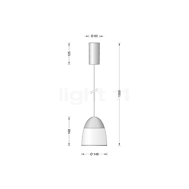Bega 56576 Lampada a sospensione LED acciaio inossidabile  - 56576.2K3 - vista in sezione
