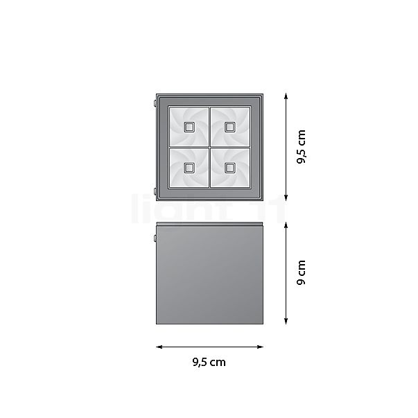 Bega 66151 - Faretto sporgente da soffitto LED bianco - 66151WK3 - vista in sezione