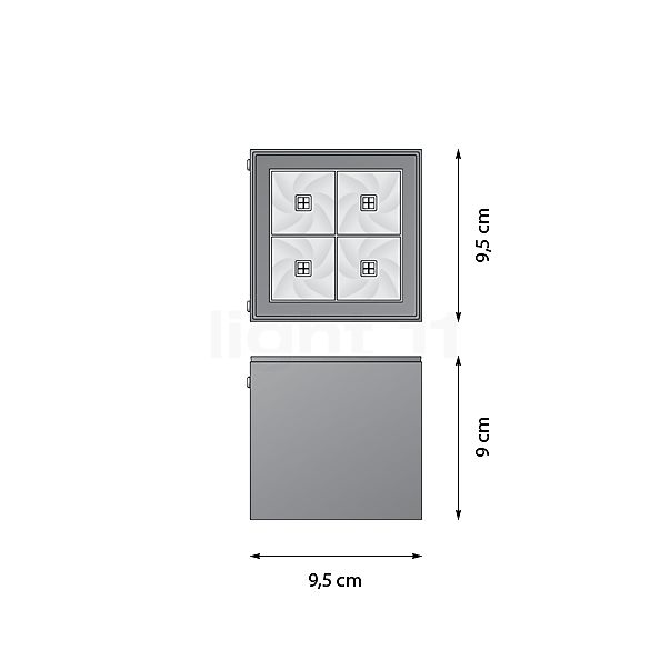 Bega 66153 - Faretto sporgente da soffitto LED bianco - 66153WK3 , Vendita di giacenze, Merce nuova, Imballaggio originale - vista in sezione