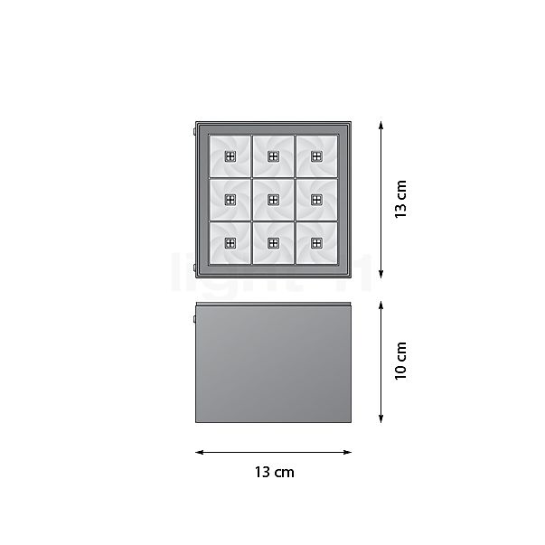 Bega 66155 - Faretto sporgente da soffitto LED bianco - 66155WK3 - vista in sezione