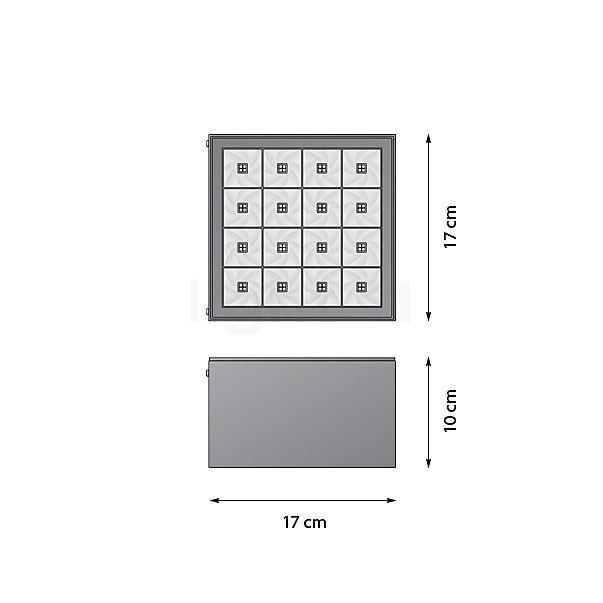Bega 66160 - Faretto sporgente da soffitto LED grafite - 66160K3 - vista in sezione