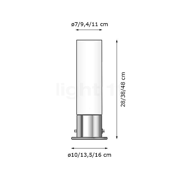 Bega 67477.2/67478.2/67479.2 - Table Lamp ø9,4 cm, 3,000 K - 67478.2K3 sketch