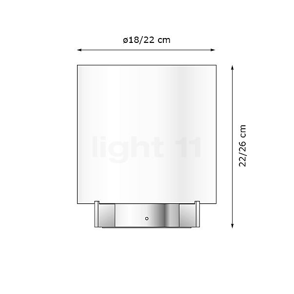 Bega 67542.3/6544 - Lampe de table LED ø22 cm - 67543.3K3 - vue en coupe