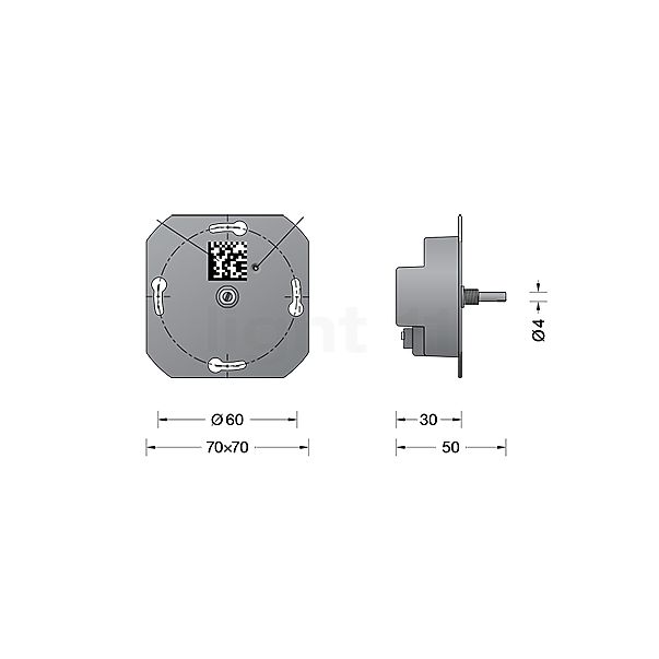 Bega 71148 - Smart Rotary dimmer rotativo con ZigBee nero - 71148 - vista in sezione