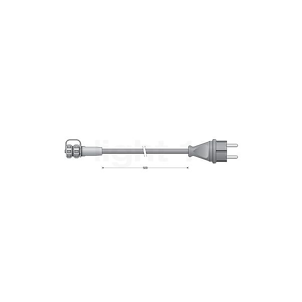 Bega 71180 - UniLink® kabel met stekker zwart - 71180 schets